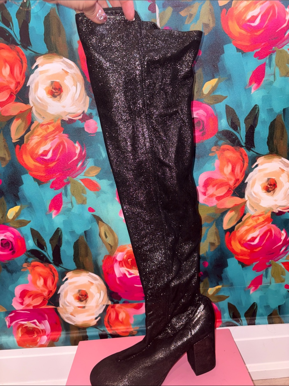 Vero Cuoio over the knee shimmery boots